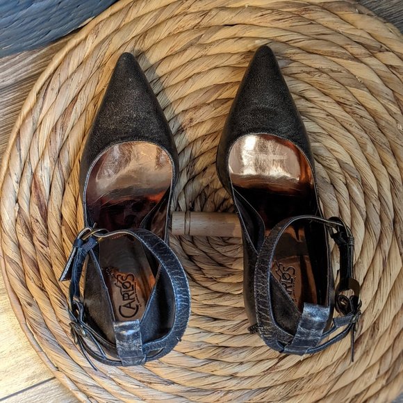 SAMPLE (W6*) - CARLOS SANTANA Oiled Bronze Mary Janes w/ Chain - Picture 8 of 8